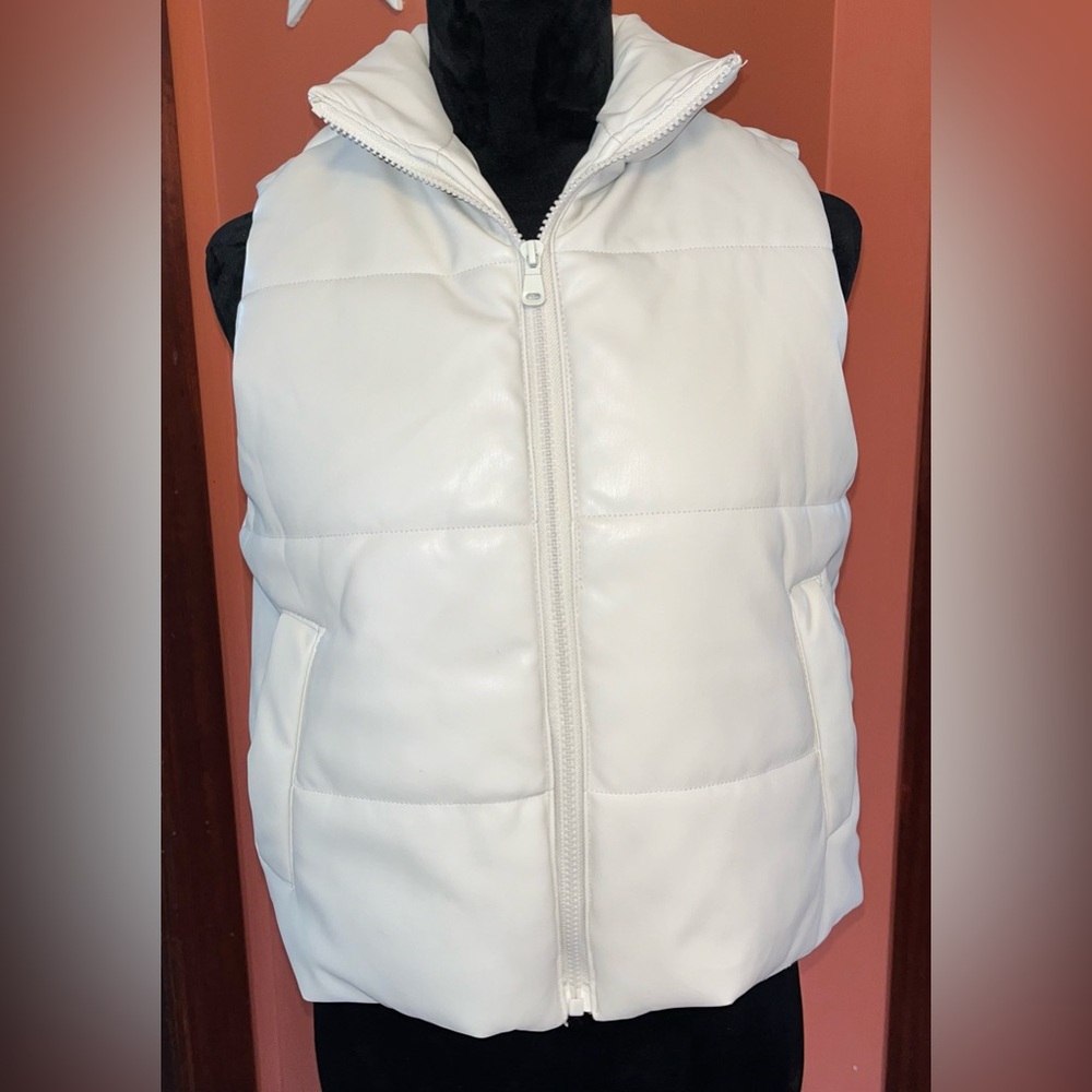 Pleather puffer vest